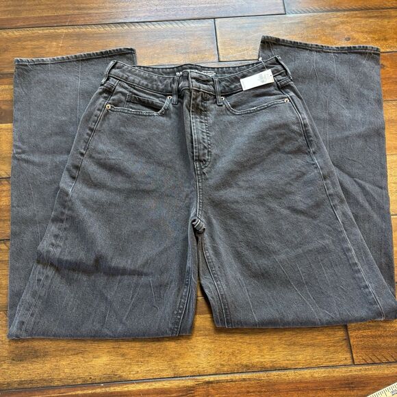 Old Navy Sky Hi Wide Leg Black Jeans 8 Extra High Rise New - Picture 8 of 9